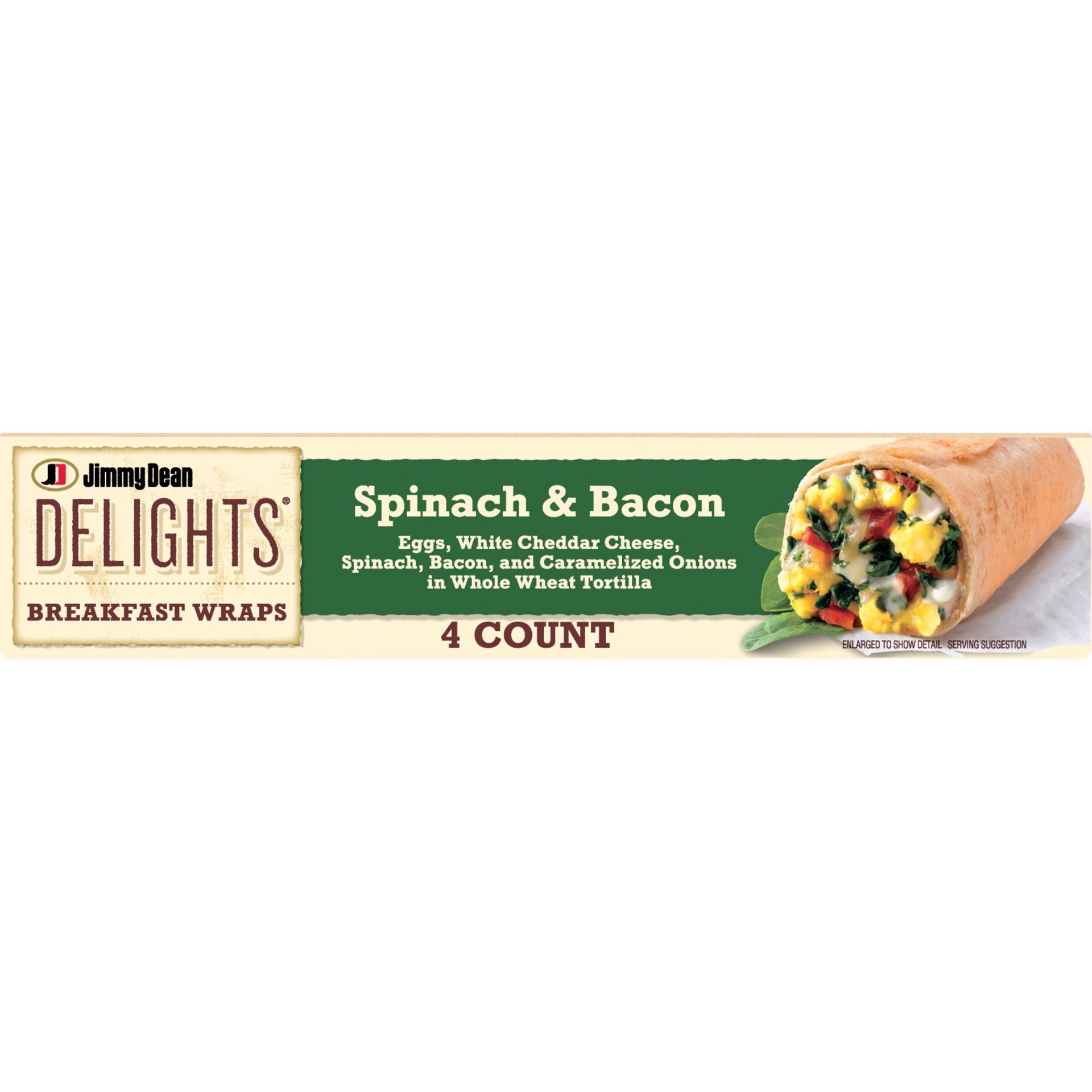 Jimmy Dean Delights Breakfast Wrap, Spinach And Bacon 17 oz Shipt