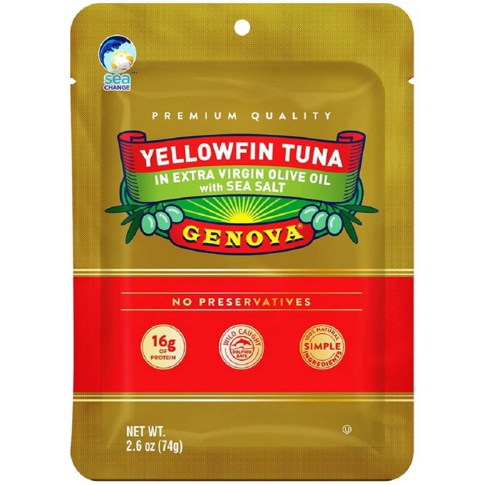 slide 1 of 5, Genova Yellowfin Tuna in Olive Oil Pouch, 2.6 oz