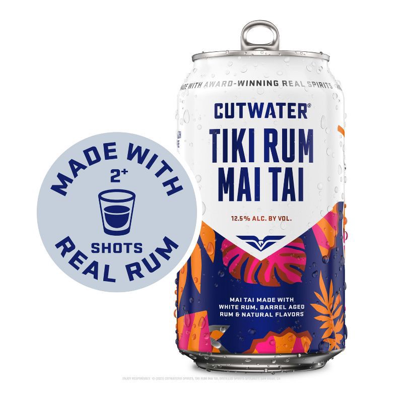 slide 4 of 10, Cutwater Spirits Cutwater Bali Hai Tiki Rum Mai Tai Cocktail - 4pk/355ml Cans, 4 ct; 355 ml