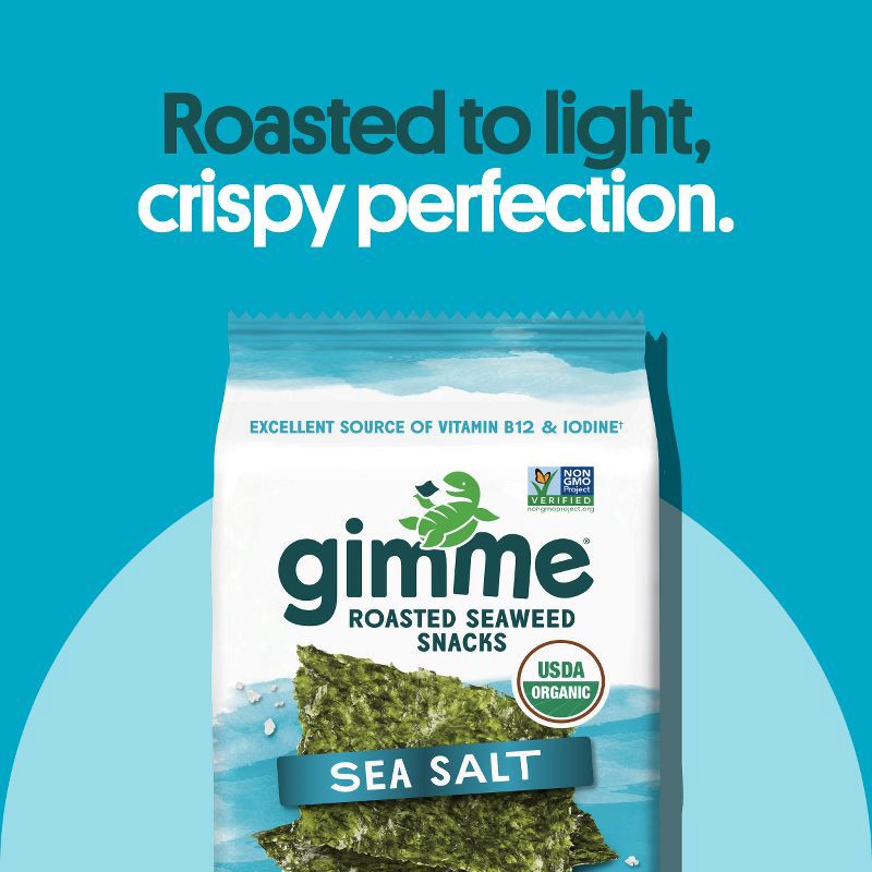 slide 2 of 9, GimMe Organic Seaweed Sea Salt Snacks - 0.7oz/4pk, 0.7 oz, 4 ct
