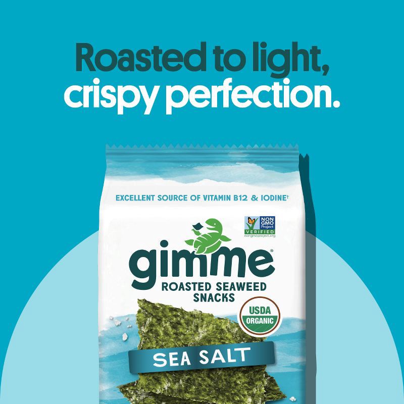 slide 2 of 8, GimMe Organic Seaweed Sea Salt Snack - 4pk / 0.7oz, 4 ct, 0.7 oz
