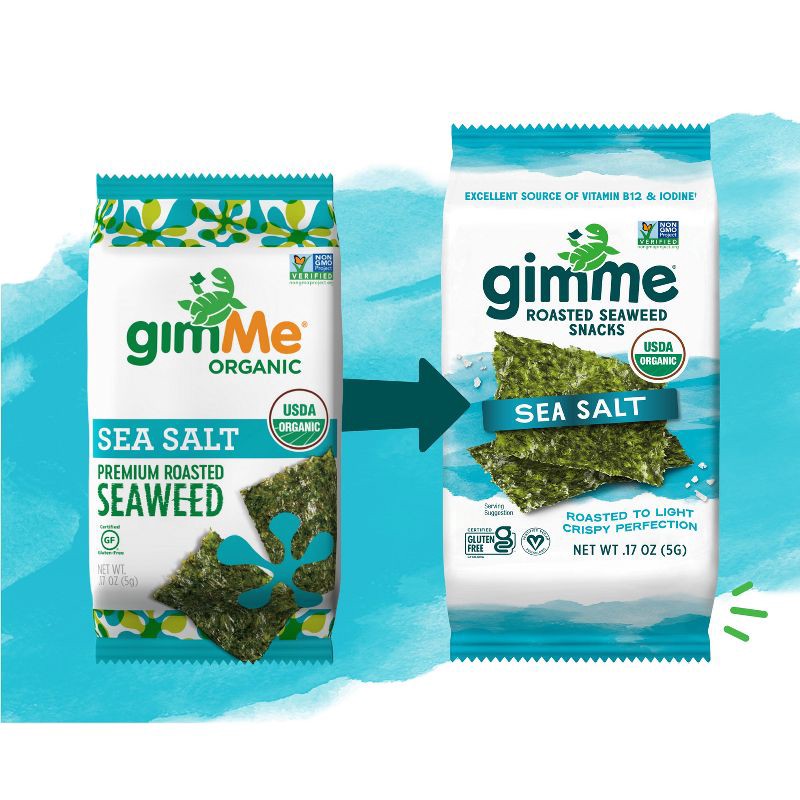 slide 8 of 8, GimMe Organic Seaweed Sea Salt Snack - 4pk / 0.7oz, 4 ct, 0.7 oz