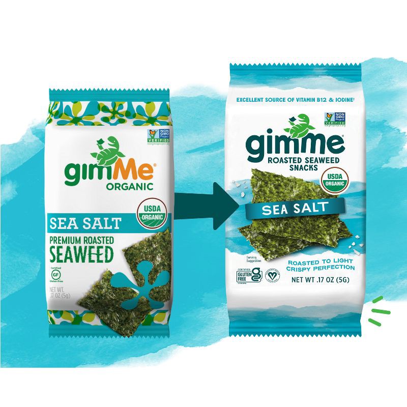 slide 8 of 9, GimMe Organic Seaweed Sea Salt Snacks - 0.7oz/4pk, 0.7 oz, 4 ct