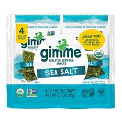 GimMe Organic Seaweed Sea Salt Snacks - 0.7oz/4pk