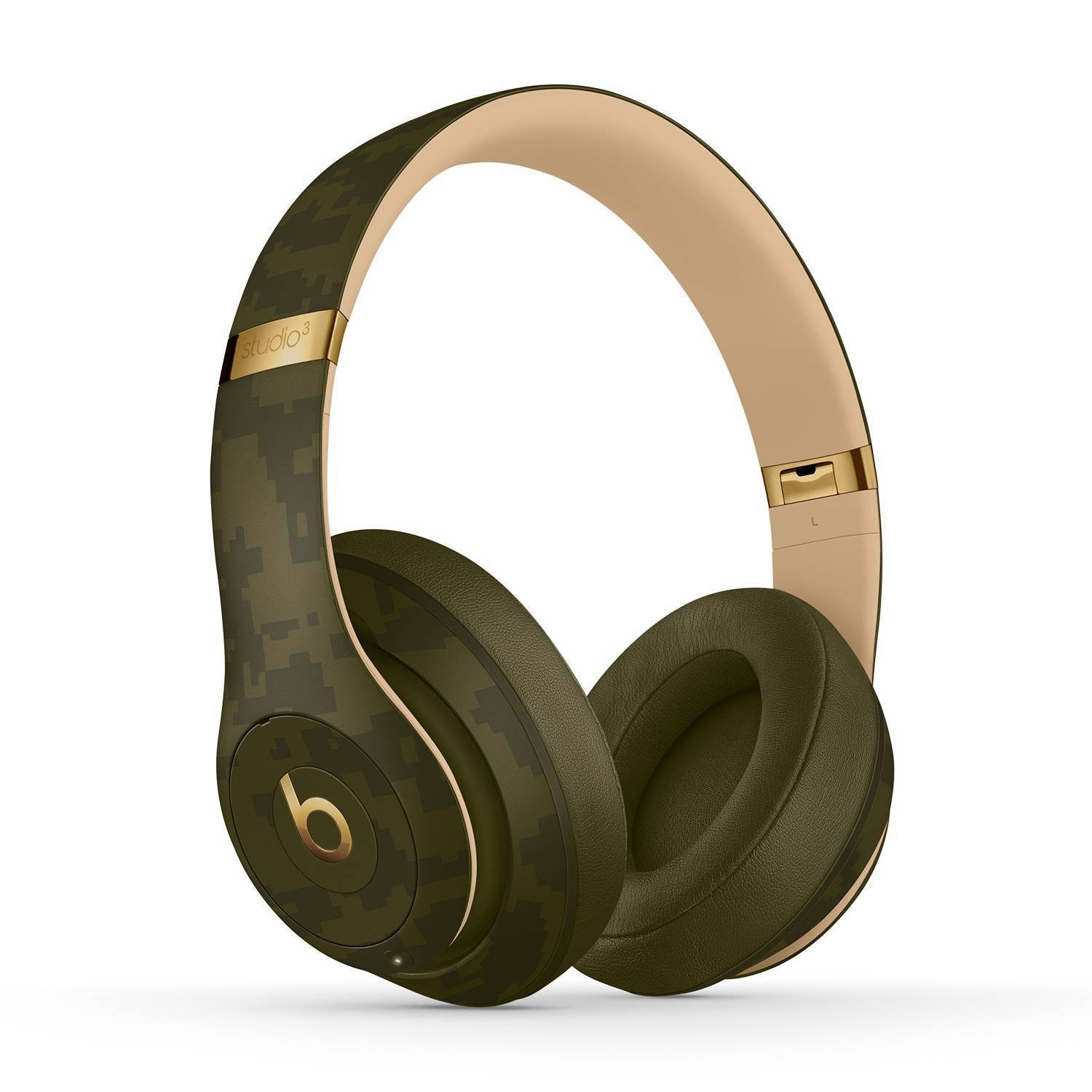 slide 1 of 15, Beats Studio3 Bluetooth Wireless Noise Cancelling Over-Ear Headphones - Beats Camo Collection - Forest Green, 1 ct