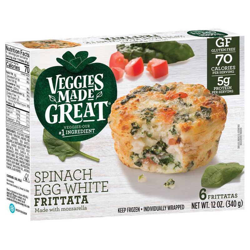 slide 1 of 7, Garden Lites Veggies Made Great Gluten Free Frozen Spinach Egg White Frittata - 12oz/6ct, 6 ct; 12 oz