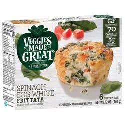 Veggies Made Great Gluten Free Frozen Spinach Egg White Frittata - 12oz/6ct