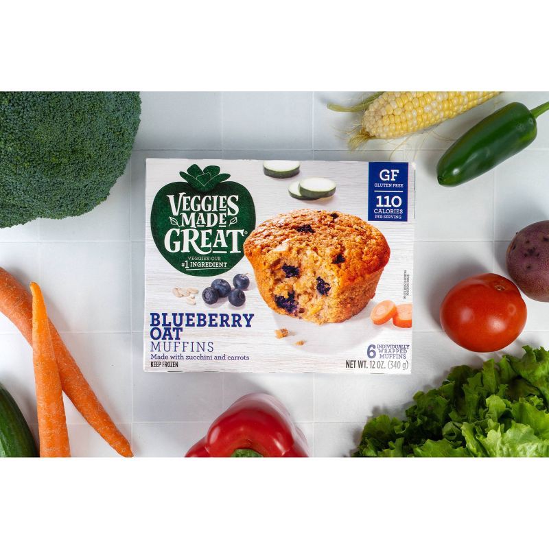 slide 2 of 5, Veggies Made Great Gluten Free Frozen Blueberry Oat Muffins - 12oz/6ct, 6 ct; 12 oz