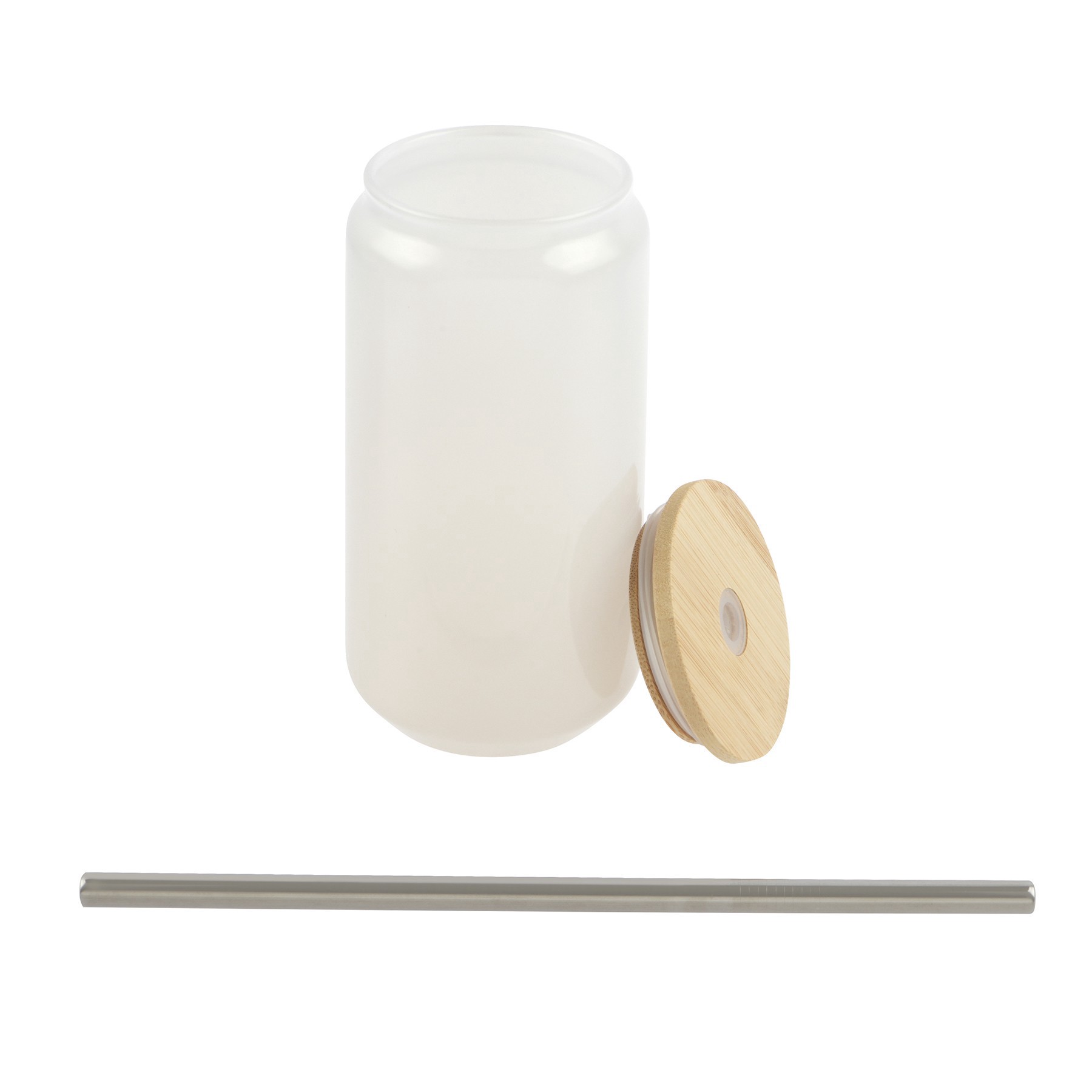 slide 2 of 3, 18oz. Blue Cold Color Change Glass Sublimation Tumbler With Bamboo Lid By Make Market, 18 oz