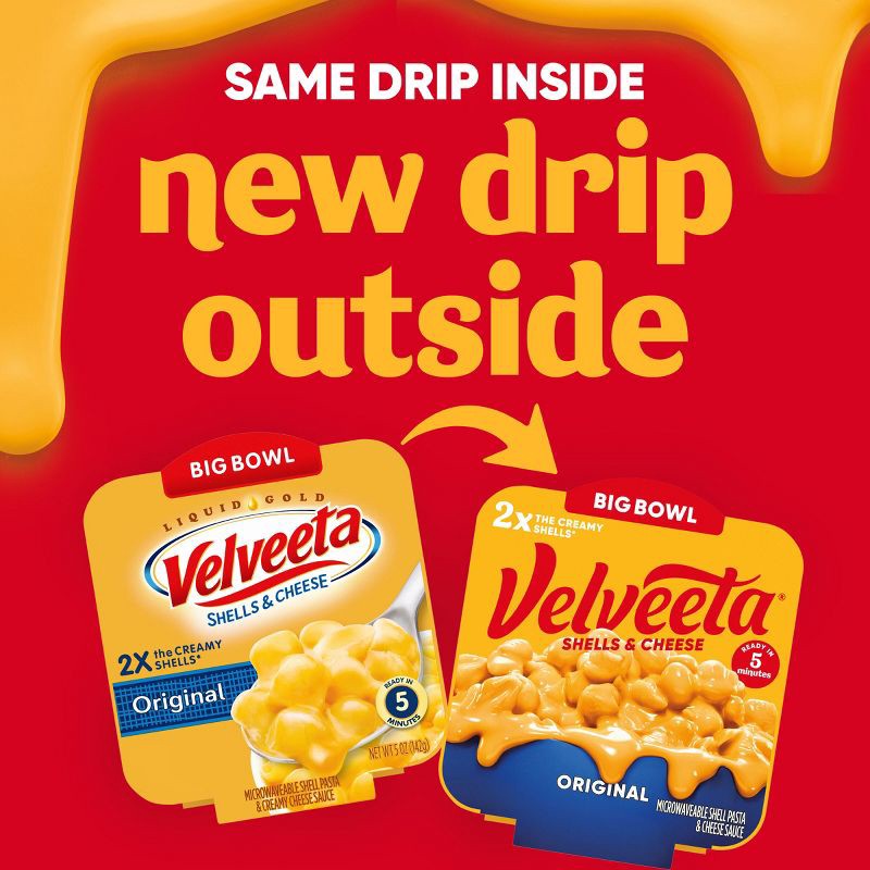 slide 2 of 9, Velveeta Shells & Cheese Original Mac and Cheese Single Bowl Easy Microwavable Dinner - 5oz, 5 oz