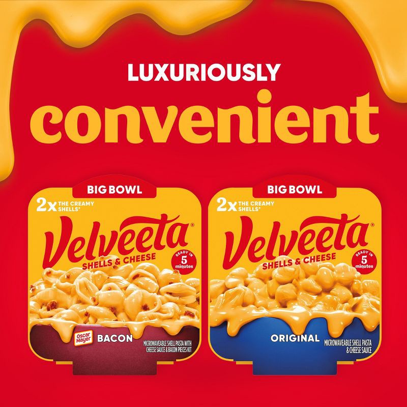 slide 7 of 9, Velveeta Shells & Cheese Original Mac and Cheese Single Bowl Easy Microwavable Dinner - 5oz, 5 oz