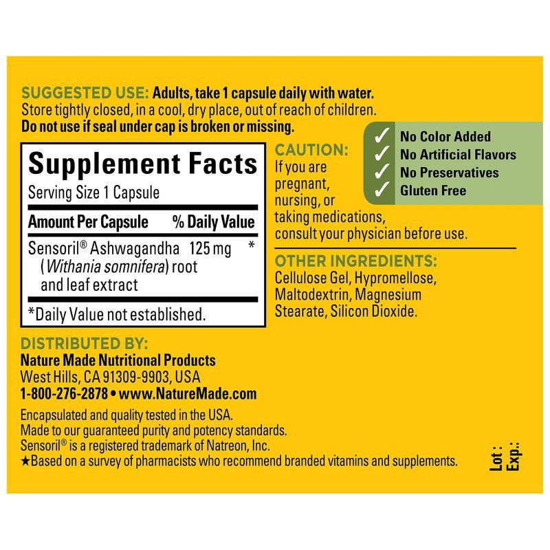 slide 3 of 9, Nature Made Ashwagandha Capsules - 60ct, 60 ct