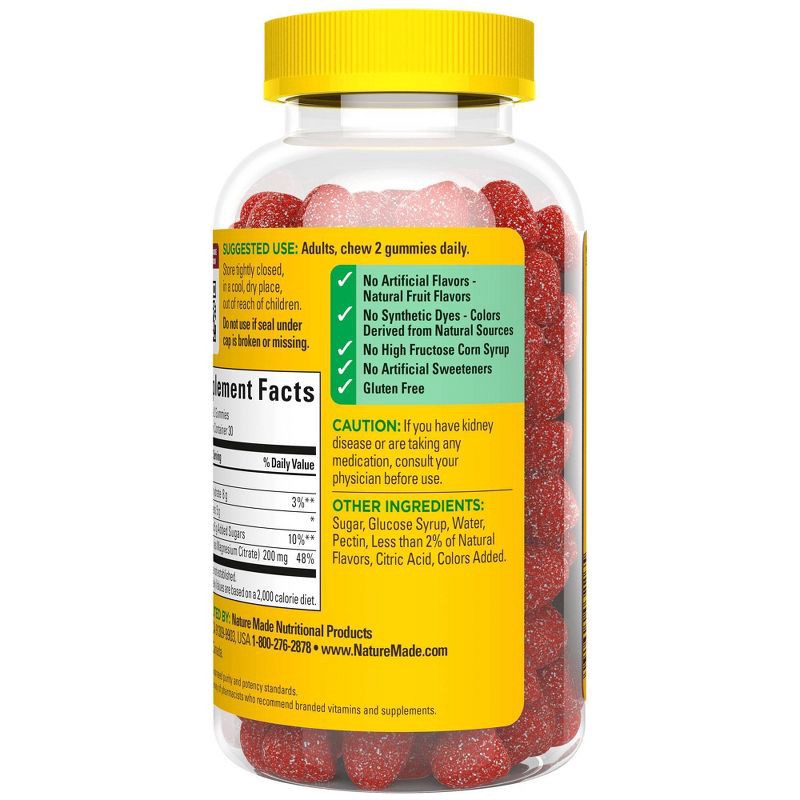 slide 4 of 10, Nature Made High Absorption Magnesium Citrate 200mg Vitamin Gummies - 60ct, 200mg, 60 ct