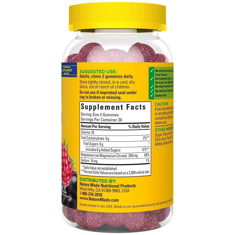slide 4 of 9, Nature Made High Absorption Magnesium Citrate 200mg Vitamin Gummies - 60ct, 200mg, 60 ct