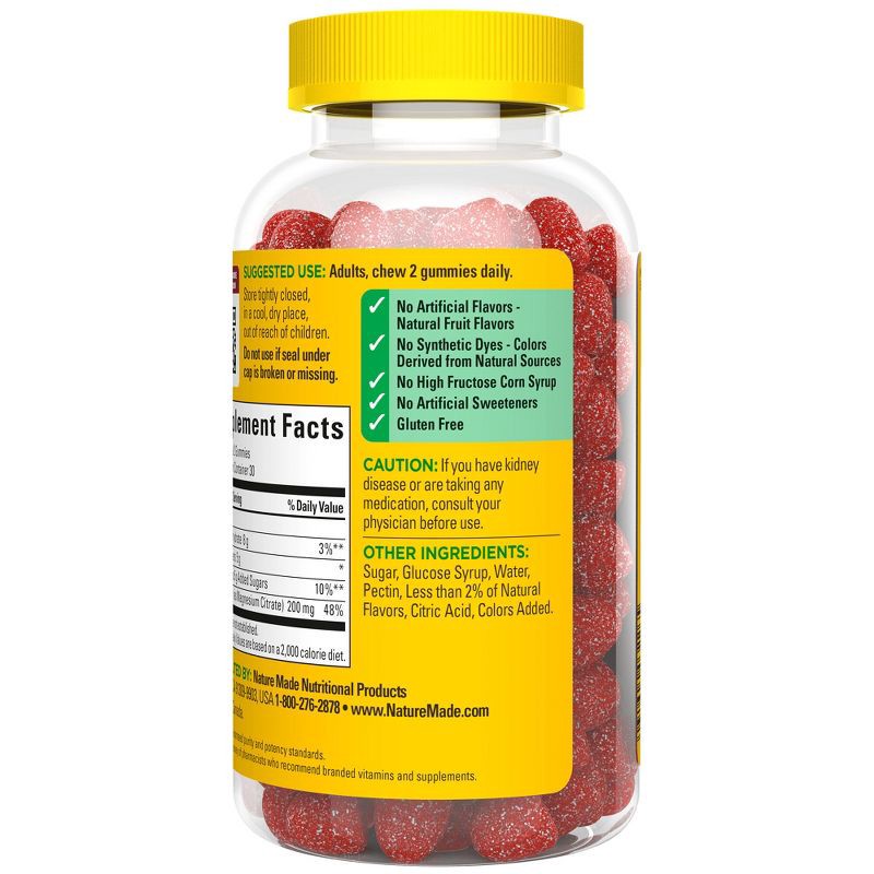 slide 7 of 10, Nature Made High Absorption Magnesium Citrate 200mg Vitamin Gummies - 60ct, 200mg, 60 ct