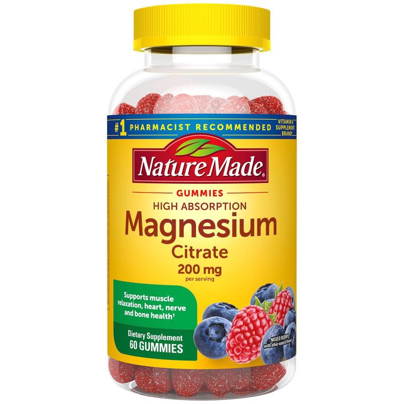 slide 1 of 10, Nature Made High Absorption Magnesium Citrate 200mg Vitamin Gummies - 60ct, 200mg, 60 ct