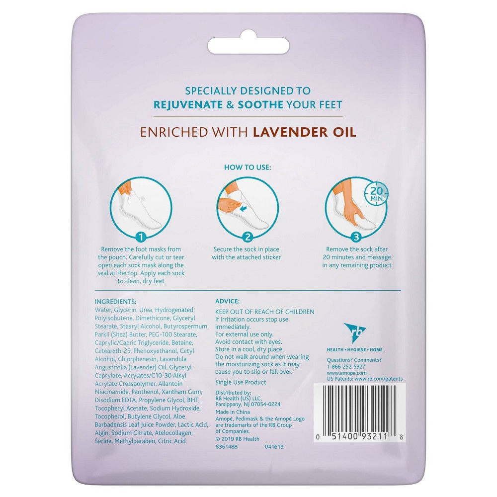 slide 2 of 8, Amope Pedimask 20-Minute Foot Mask - Lavender Oil - 1.6oz, 1.6 oz