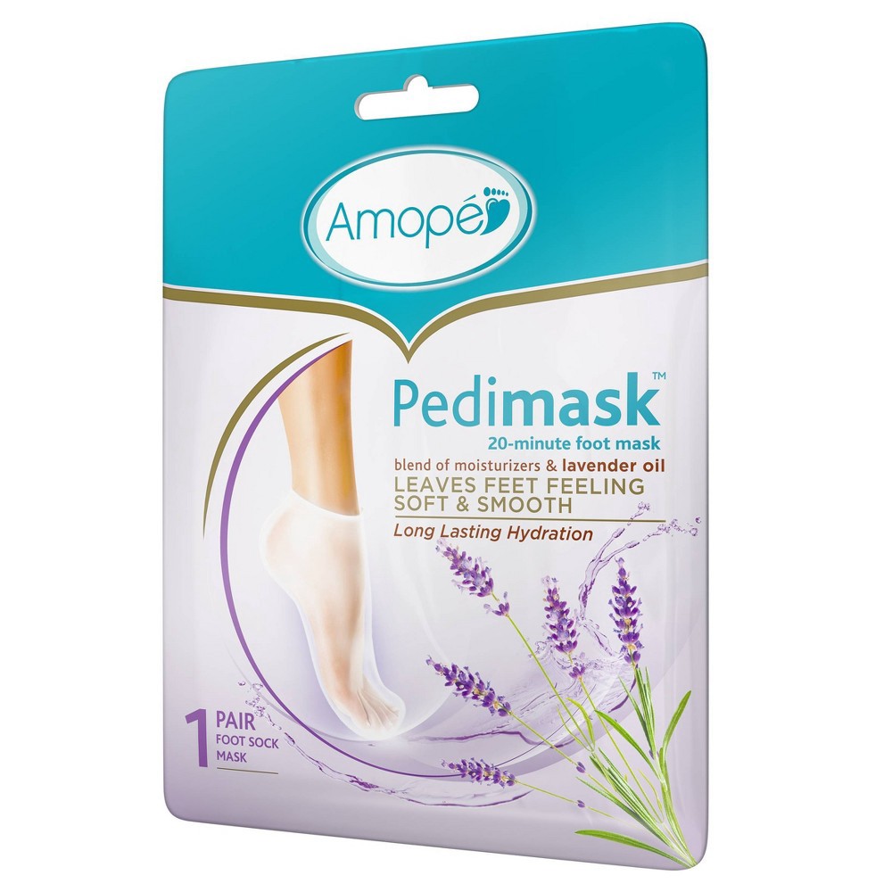 slide 3 of 8, Amope Pedimask 20-Minute Foot Mask - Lavender Oil - 1.6oz, 1.6 oz