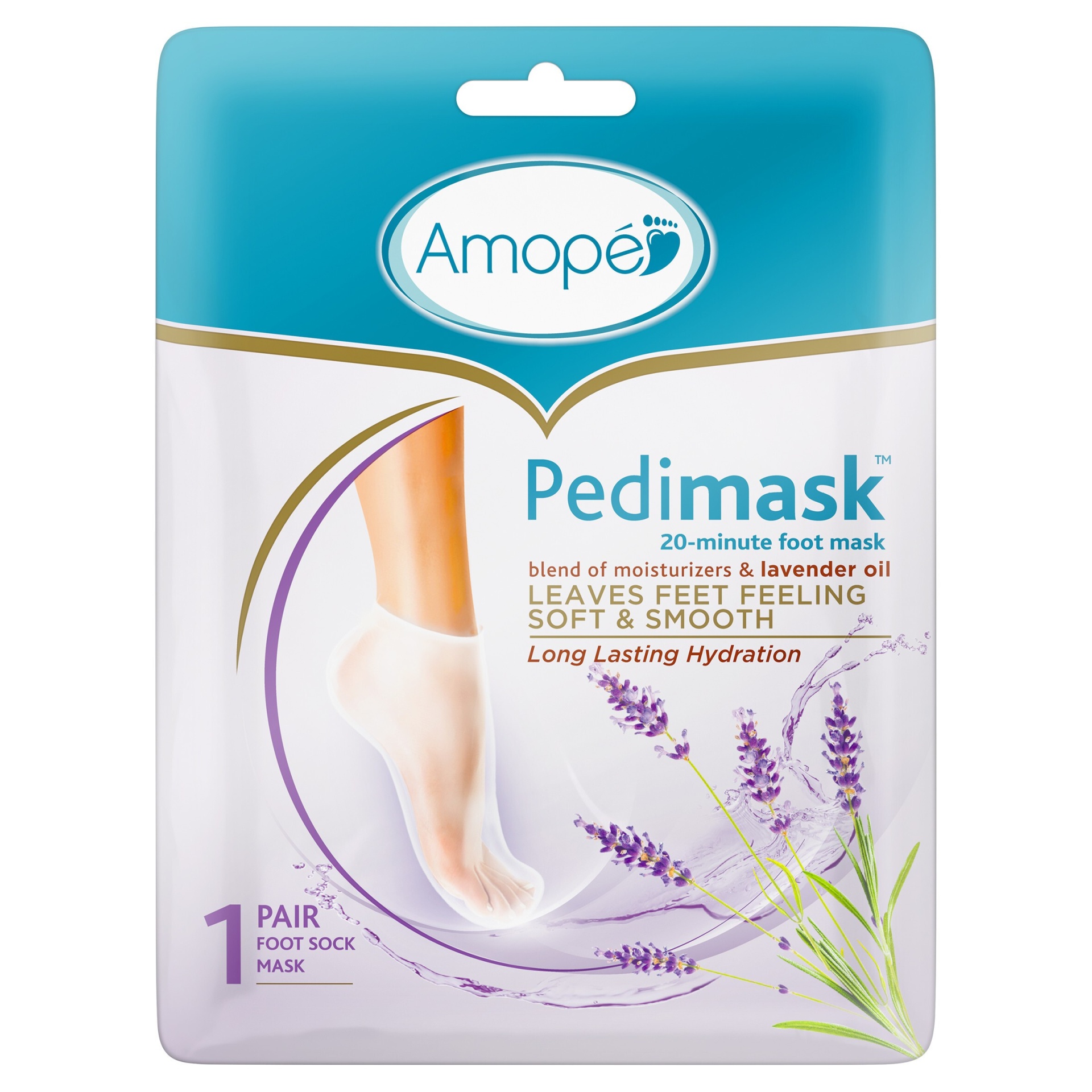 slide 1 of 8, Amope Pedimask 20-Minute Foot Mask - Lavender Oil - 1.6oz, 1.6 oz