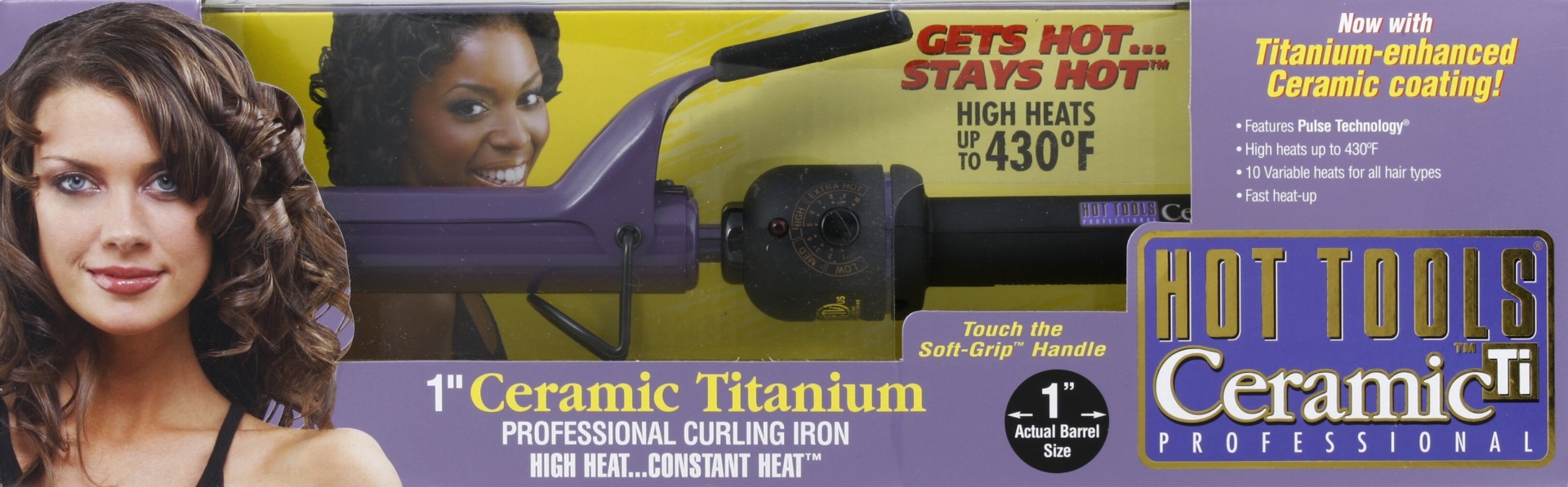 slide 1 of 1, Hot Tools Ceramic Titanium 1" Curling Iron, 1 ct