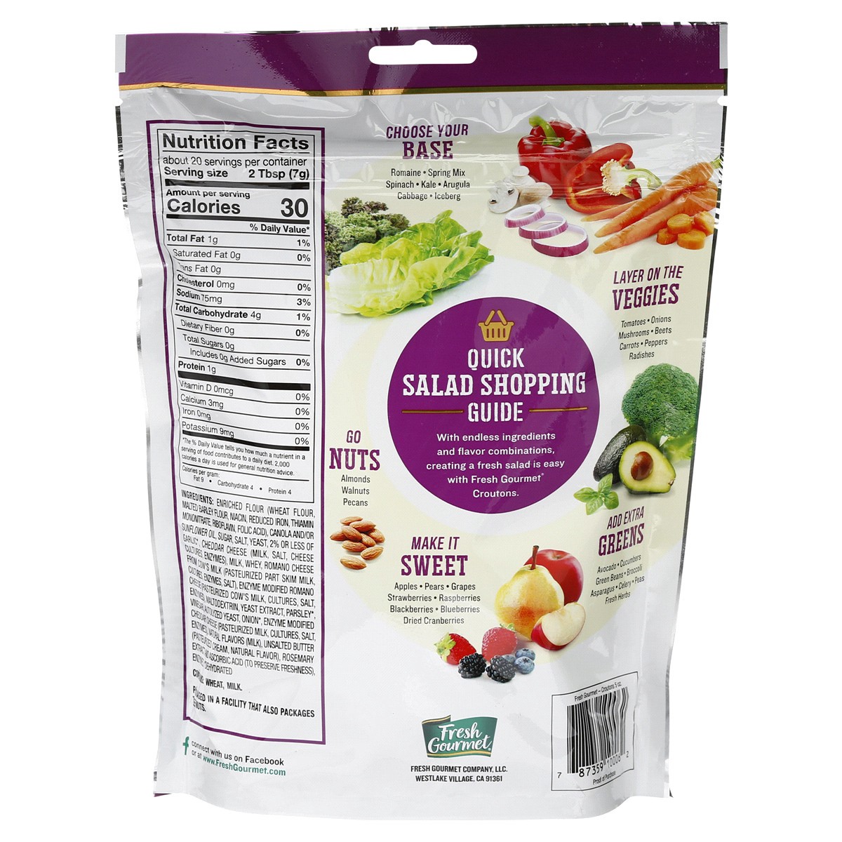 slide 2 of 2, Fresh Gourmet Cheese & Garlic Croutons 5 oz, 5 oz