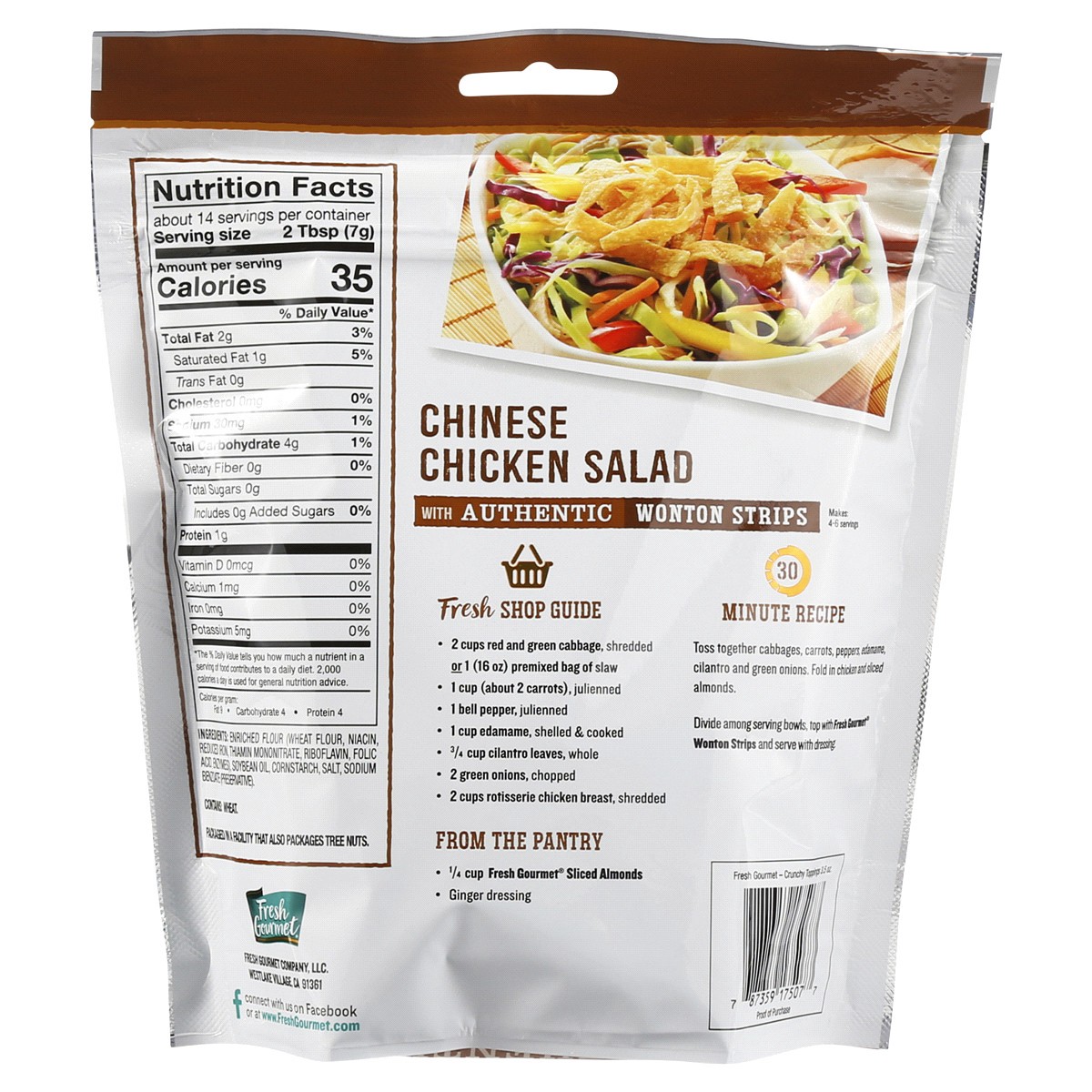 slide 2 of 2, Fresh Gourmet Authentic Wonton Strips, 3.5 oz