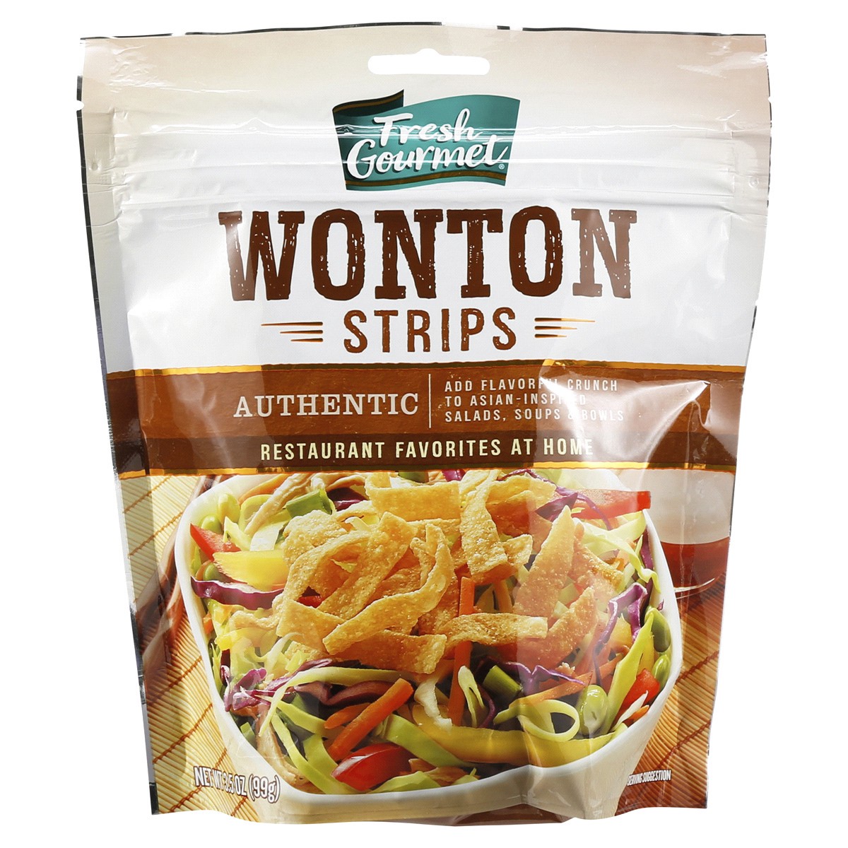 slide 1 of 5, Fresh Gourmet Authentic Wonton Strips, 3.5 oz, 3.5 oz