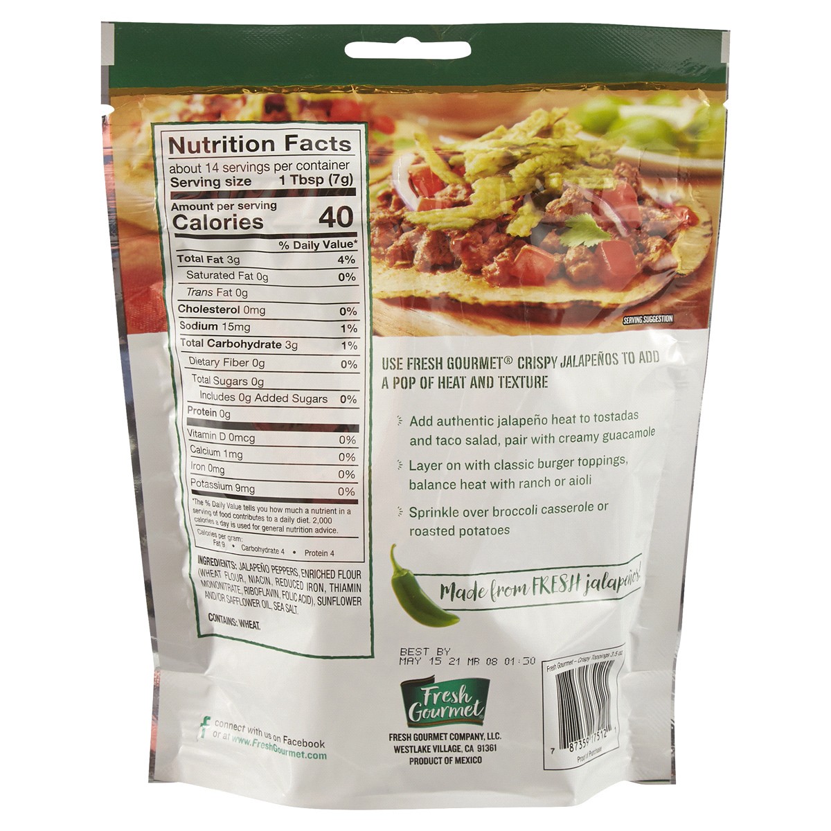 slide 2 of 2, Fresh Gourmet Crispy Jalapenos 3.5 oz, 3.5 oz