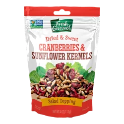 Fresh Gourmet 4 oz. Cranberries and Sunflower Kernels, Bag