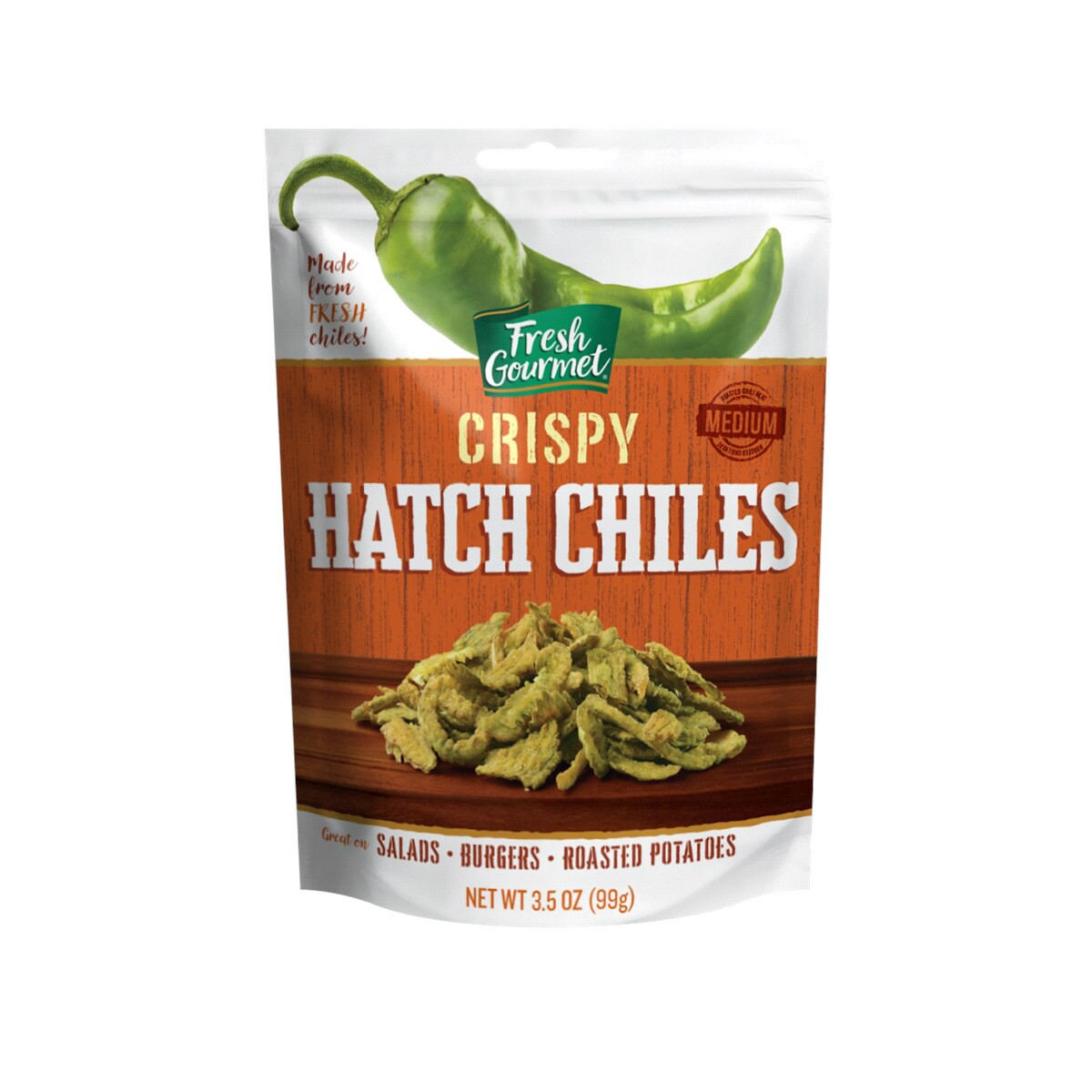 slide 1 of 1, Fresh Gourmet Crispy Hatch Chiles, 3.5 oz