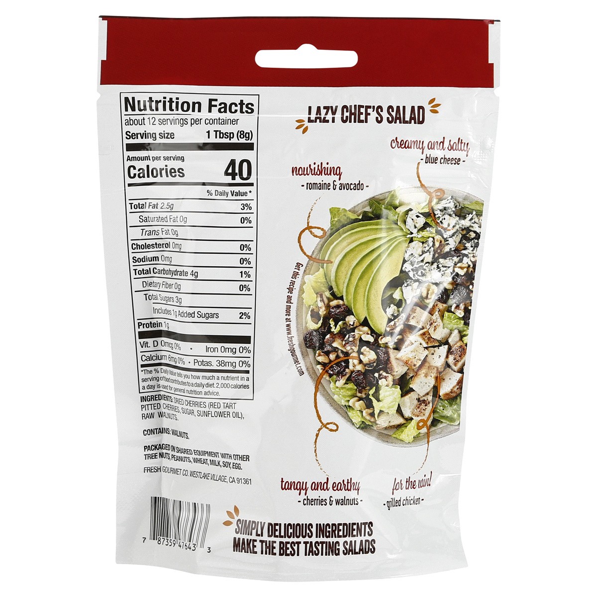 slide 2 of 2, Fresh Gourmet 3.5 Oz Dried Cherries & Walnuts, Bag, 3.5 oz