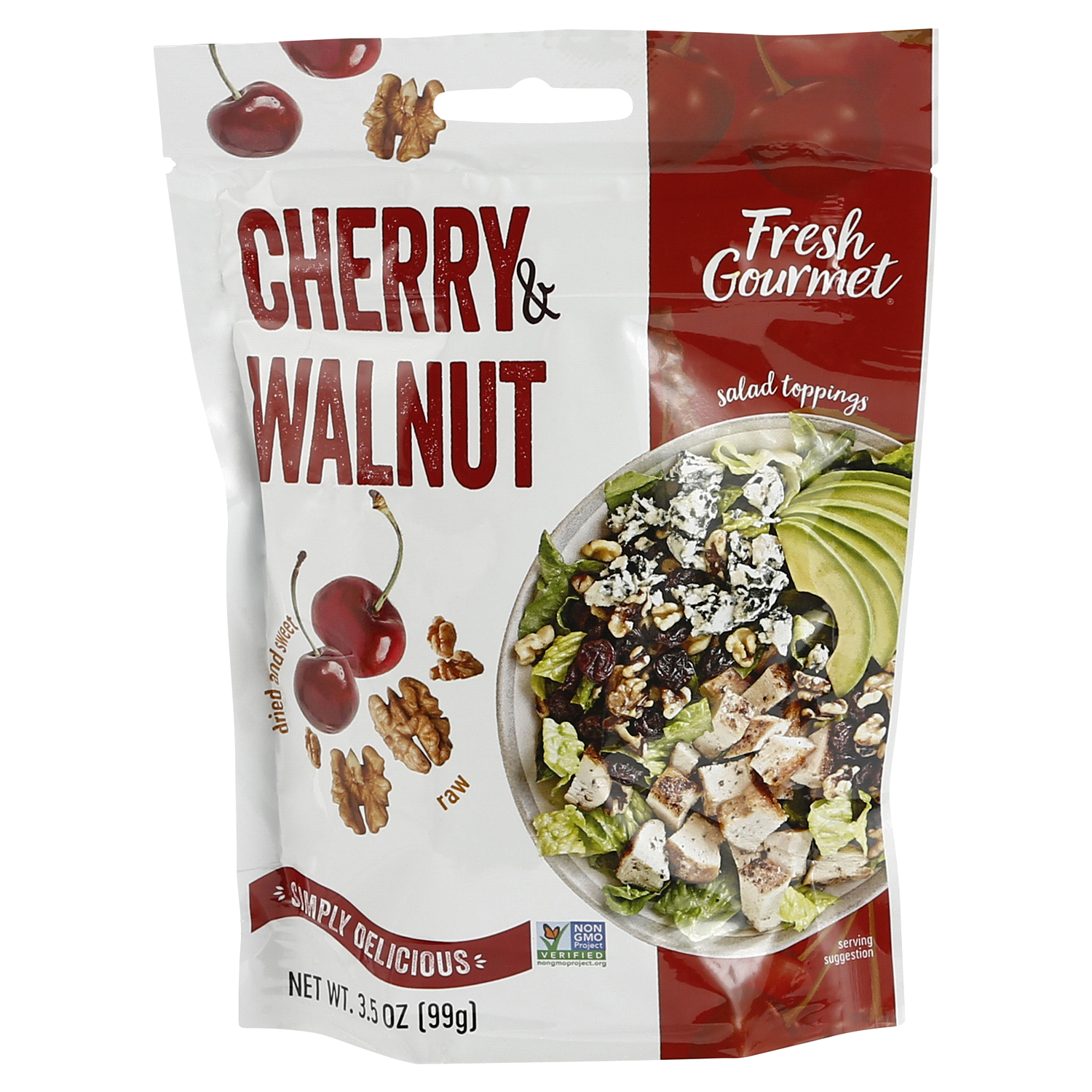 slide 1 of 2, Fresh Gourmet 3.5 Oz Dried Cherries & Walnuts, Bag, 3.5 oz