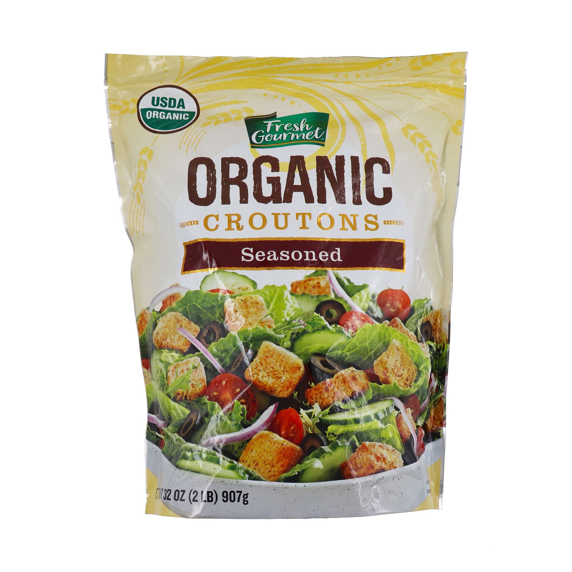 slide 1 of 1, Fresh Gourmet Organic Seasoned Croutons, 2 lbs, 