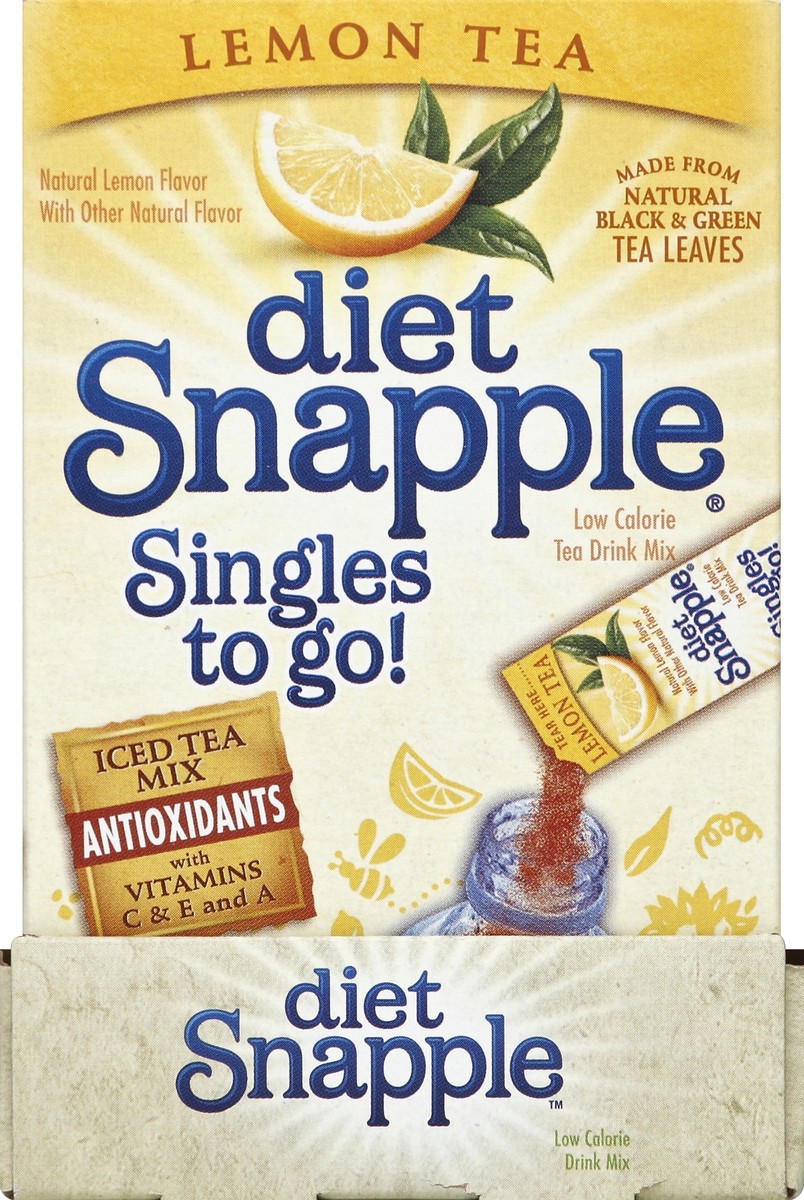 slide 3 of 3, Snapple Drink Mix, Low Calorie, Diet, Lemon Tea, 6 ct