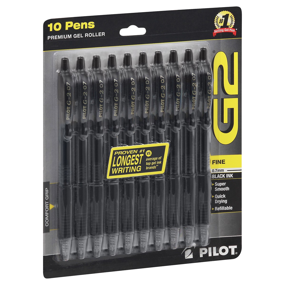 slide 3 of 9, Pilot G2 Premium Gel Roller 0.7 MM Black Ink Pens 10 10 ea, 10 ct