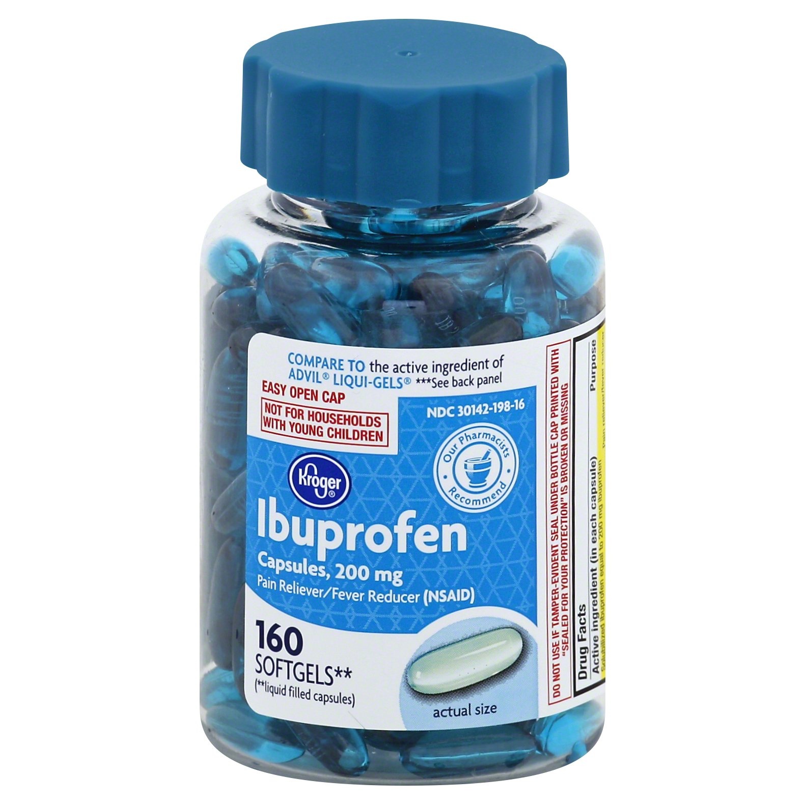 slide 1 of 1, Kroger Adult Headache Ibuprofen Softgels, 160 ct