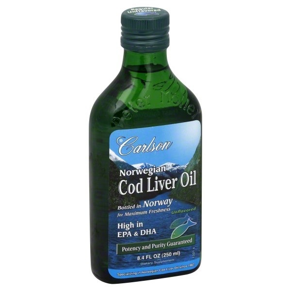 slide 1 of 1, Carlson Cod Liver Oil Natural 250Ml, 8.4 fl oz