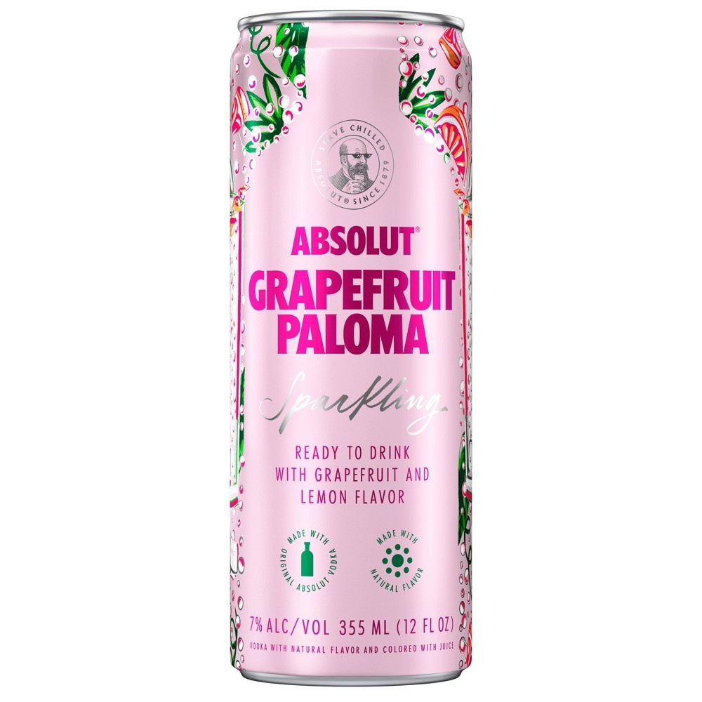slide 2 of 3, Absolut Grapefruit Paloma Sparkling Vodka Cocktail, 4 ct; 355 ml