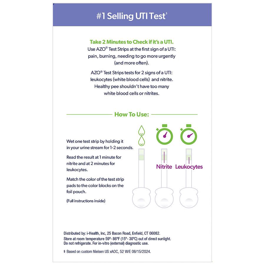 slide 2 of 5, AZO Test Strips Urinary Tract Infection Test 1 ea, 3 ct