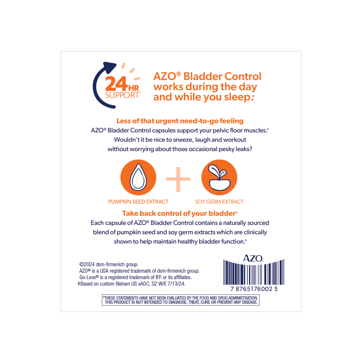 slide 2 of 6, AZO Capsules Daily Bladder Control with Go-Less 54 Capsules, 54 ct