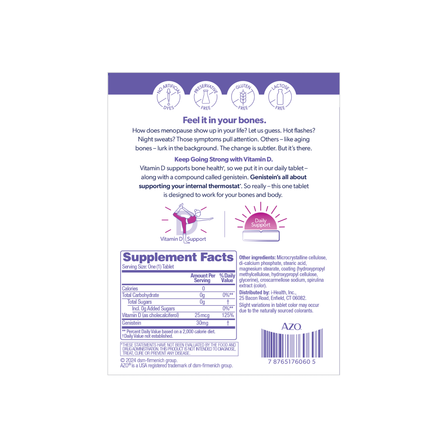 slide 2 of 4, Azo Daily Menopause Relief W/Vitamin D 30Ct, 30 ct