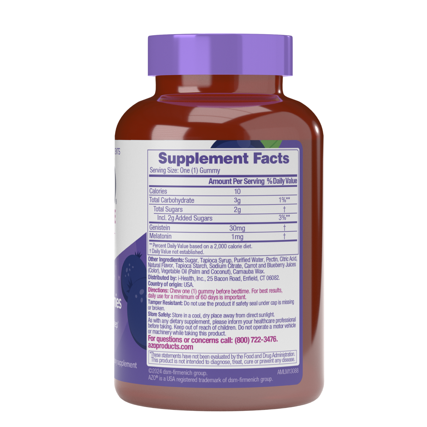 slide 3 of 3, AZO Nighttime Blackcurrant Flavor Menopause Relief 30 Gummies, 30 ct