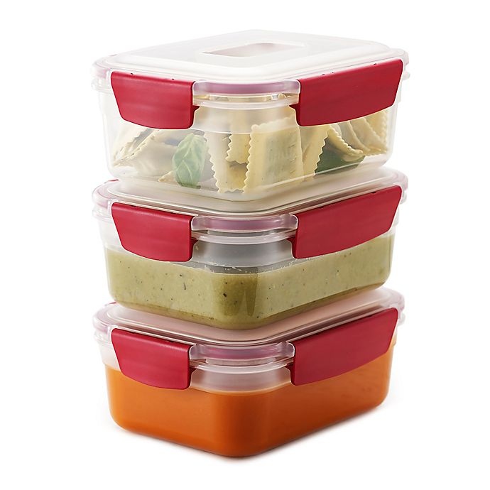 slide 1 of 3, Joseph Joseph Nest Lock 37 oz. Food Storage Set - Red, 6 ct