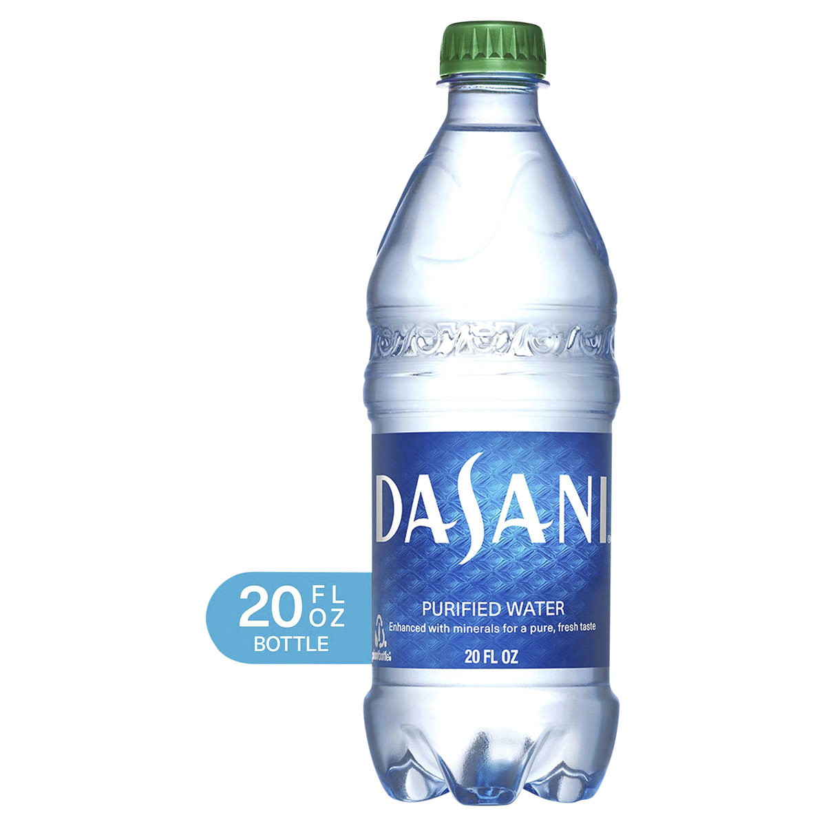 slide 1 of 1, Dasani Purified Water Bottle, 20 fl oz