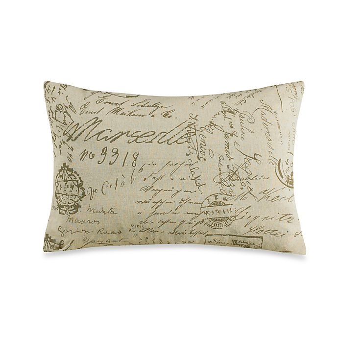 slide 1 of 1, HiEnd Accents Fairfield Printed French Script Oblong Throw Pillow - Sand, 1 ct