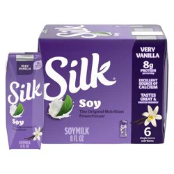 Silk Shelf Stable Very Vanilla Soy Milk - 6ct/8 fl oz Boxes