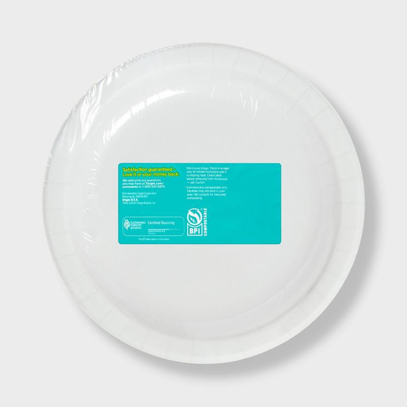 slide 3 of 3, White Paper Plates 8.5" - 55ct- up&up™, 55 ct