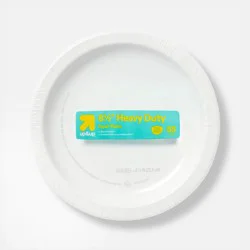 White Paper Plates 8.5" - 55ct - up&up™: Disposable Dinnerware, Solid Pattern, Round Shape