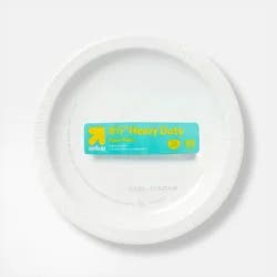 White Paper Plates 8.5" - 55ct - up&up™: Disposable Dinnerware, Solid Pattern, Round Shape