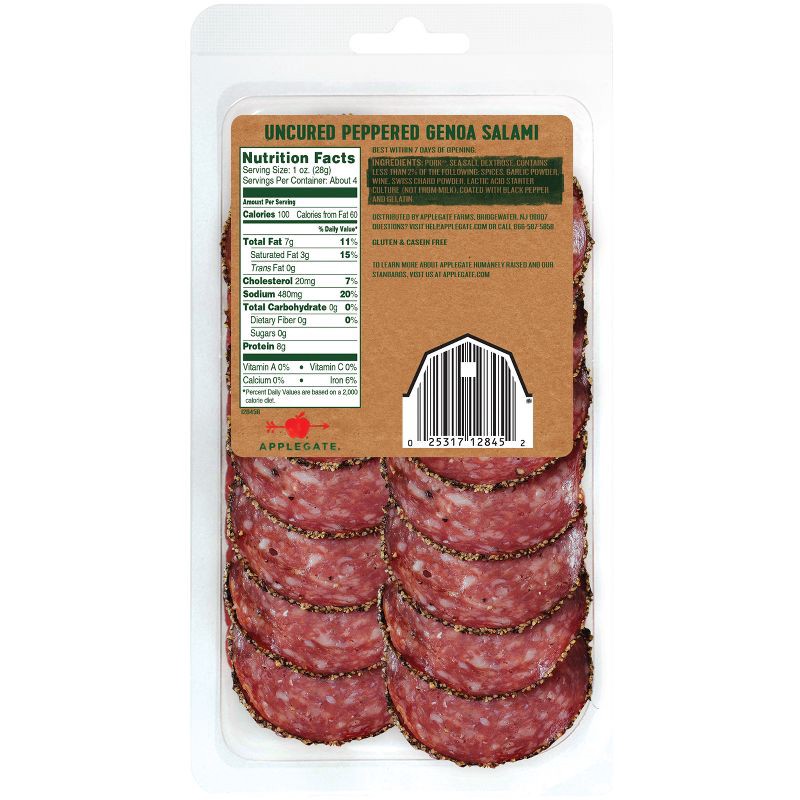 slide 3 of 6, Applegate Farms Applegate Natural Uncured Peppered Genoa Salami - 4oz, 4 oz